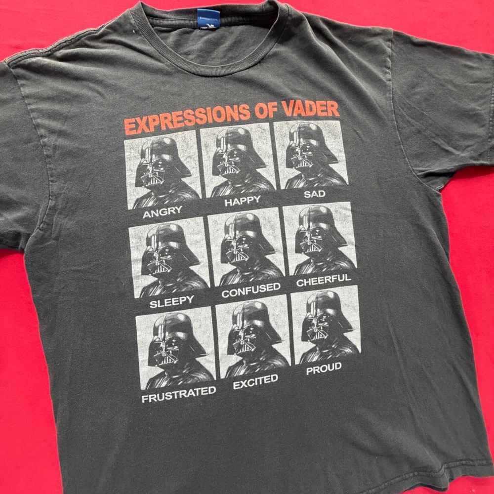 Star Wars Expressions of Vader‎ Graphic T-Shirt Mens Black Darth Vader Moods Tee